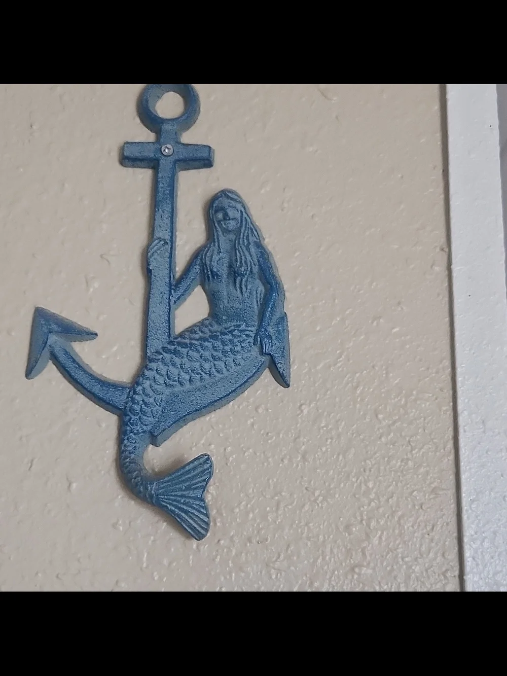 Blue Mermaid Anchor Wall Decor by